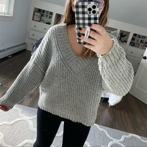 Grey V-neck sweater!